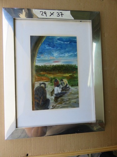 Vecchio quadro dipinto - a, mano