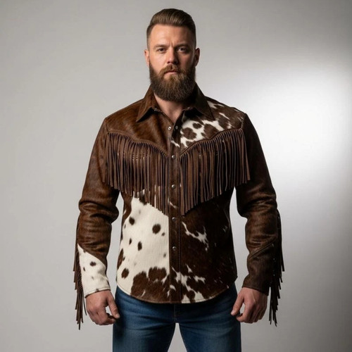 Giacca uomo western pelle - uomo, in