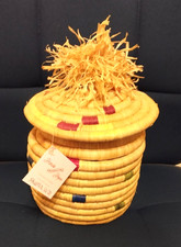 Cestino con coperchio confetti Ruanda unico fatto a mano