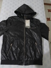  Giacca in Pelle con Cappuccio