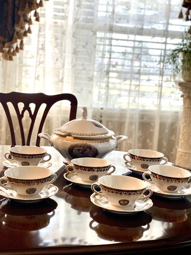Set piatti zuppiera vintage
