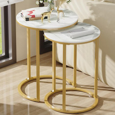 Set 2 tavolini set tavolino oro tavolino rotondo tavolino da divano marmo soggiorno