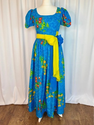 Maxi abito floreale blu
