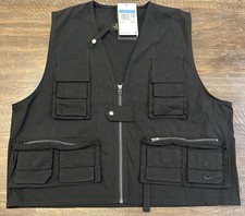 $175 Nike Life Gilet da Pesca/Utilità Nero Uomo Taglia Media (FN3214-010) *NUOVO* 