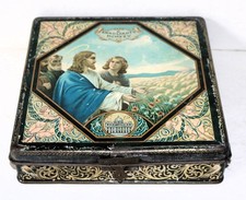 scatola latta Biscotti SAIWA - ANNO SANTO 1925 - scatolificio L'Americana Genova