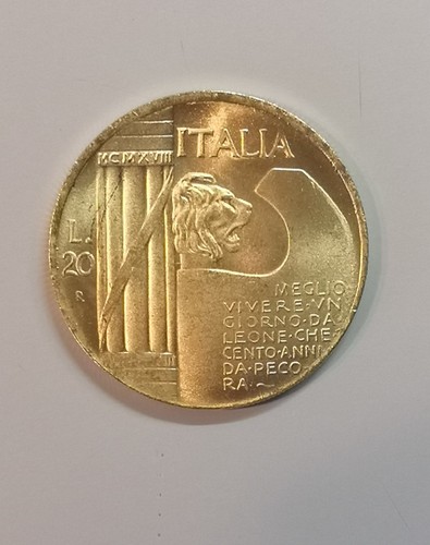 Lire 1928 cappellone dorato - 20,