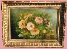 ANTICA NATURA MORTA FRANCESE rose CORNICE stile Montparnasse