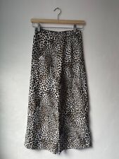 Pantaloni palazzo a vita alta Elisabetta Franchi Donna 38 Leopardato Pre Owned