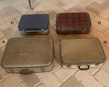 vecchia valigia in cartone damasco e fibra vintage modernariato suitcase trunk