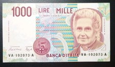 Banconote 1000 Lire Montessori e 2000 Lire Marconi 