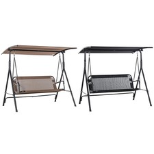 Outsunny Dondolo da Giardino 3 Posti con Tettuccio Parasole Regolabile