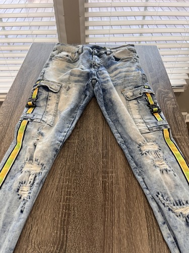 Jeans cargo indaco industriale