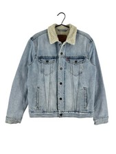 Giacca Trucker In Denim Sherpa