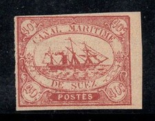 Canale di Suez 1868 Michel 4 mai usato * MH 100% NAVE, 40 C, Canale Marittimo