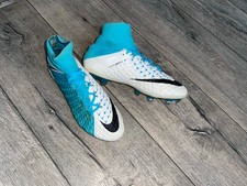 Scarpe da calcio Nike Hypervenom Phantom 3 Elite bianche blu tacchetti US7,5