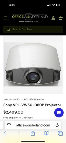 Sony vpl vw50 sxrd 1080p - sony,