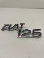 Fiat 125 Logo Written Metal
