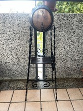 Botte Di Vino In Legno Con Supporto In Ferro Battuto 84x33