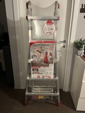 FARAONE SCALA TELESCOPICA SNODATA SERIE TELES T5S 10+10 GRADINI IN ALLUMINIO.