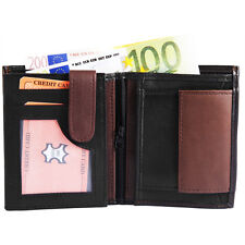 PORTAFOGLIO bicolore IN VERA PELLE Portamonete E Carte di credito x UOMO vintage