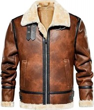 Giacca aviatore uomo in pelle di shearling, stile bomber vintage