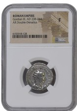 NGC FINE AR Antoniniano di Gordiano III AD238-244 NGC Antichi Doppio Denario