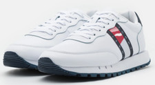 Scarpe Tommy Hilfiger Jeans Tg 44 White Sneakers Bianco Leather RUNNER uomo UK10