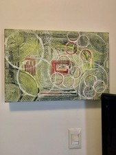 Quadro Astratto Con Tela Di