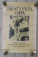 LOCANDINA POSTER MANIFESTO TRENT'ANNI FA COPPI LA STAMPA TORINO 1990 FAUSTO 