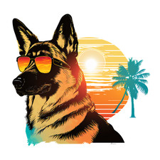 2 adesivi auto cane pastore