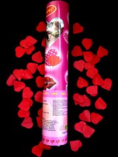 Tubo SPARACORIANDOLI CUORI ROSSI - cm 28 - Spara coriandoli