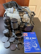 Ricoh XR-X 3PF 35mm Film Camera plus 3 Lenses & Accessories Made in Japan