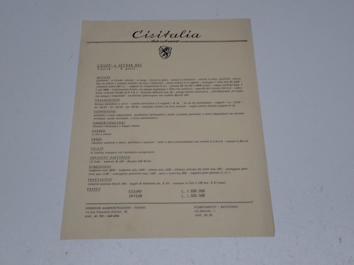 Cisitalia coupe spider - cisitalia, 850