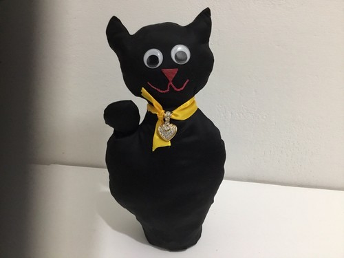 Gatto fermaporta nero - fermaporta,