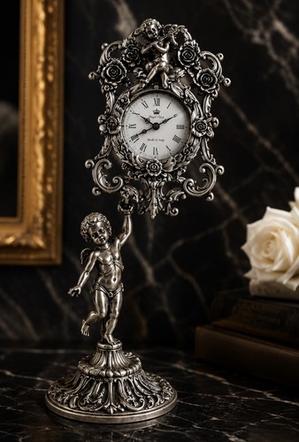Title silver baroque cherub - title,