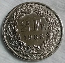 2 Franchi Svizzera 1968 Cupronichel  "BB"