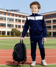 TUTA SCUOLA bambino GIVOVA blu bianco acetata bimbo bimba ginnastica palestra