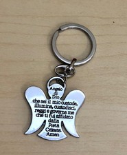 Portachiavi metallo ANGELO CON PREGHIERA bomboniera comunione 05HL