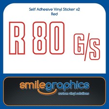 BMW R80GS Copribatteria Pannello Laterale Adesivi Decalcomanie Rosso