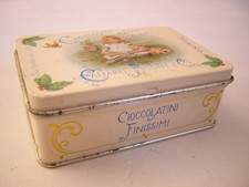 SCATOLINA IN LATTA CIOCCOLATINI CAFFAREL ~ CONFETTI CIOCCOLATO SCATOLA ANNI 90