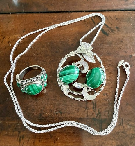 Anello set malachite originale