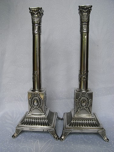 Coppia candelabri argento 800 - candelabri,