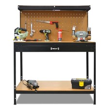 Banco da Lavoro 120x61x150cm. Portata Totale 230Kg per garage officina fai da Te