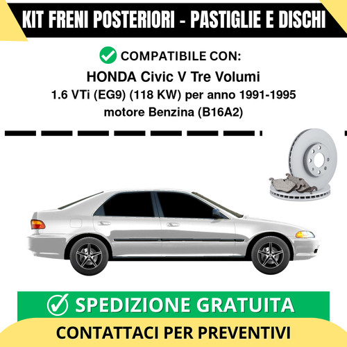 Kit freni posteriori per - per, honda