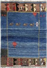 Originale Tappeto Persiano Gabbeh Ghashghai Orientale 142 CM X 99 Vecchio Natura