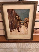 STAMPA VINTAGE GIUSEPPE AMISANI-RODI-NELLA VIA DEI CAVALIERI-EPOCA COLLEZIONE