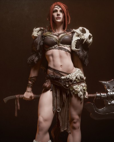 Barbarian queen resin figure - barbarian,
