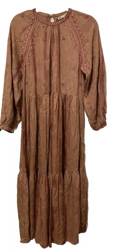 Zara maxi abito donna beige - maxi,