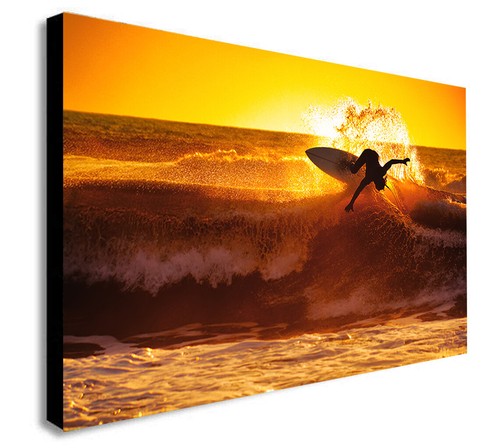 Surfer sunset big - big, wave