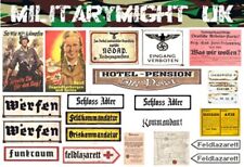 SCALA 1/32 - 1/35 WW2 DOVE LE AQUILE OSANO SEGNI DECALCOMANIE DIORAMA BAVIERA GERMANIA